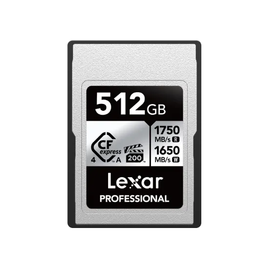 Picture of 512GB Lexar Professional SILVER CFexpress 4.0 Type A Card, up to 1750MB/s read, 1650MB/s write