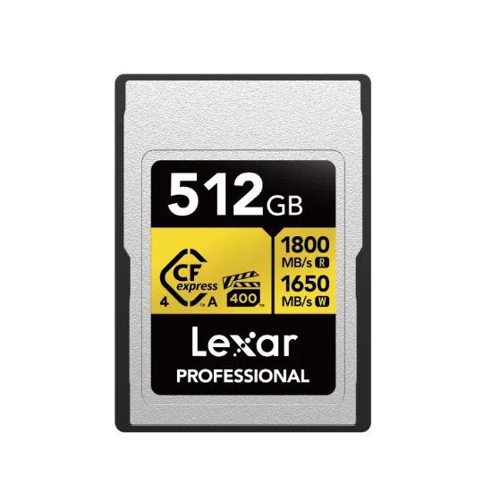 Picture of 512GB Lexar Professional GOLD CFexpress 4.0 Type A Card, up to 1800MB/s read, 1650MB/s write